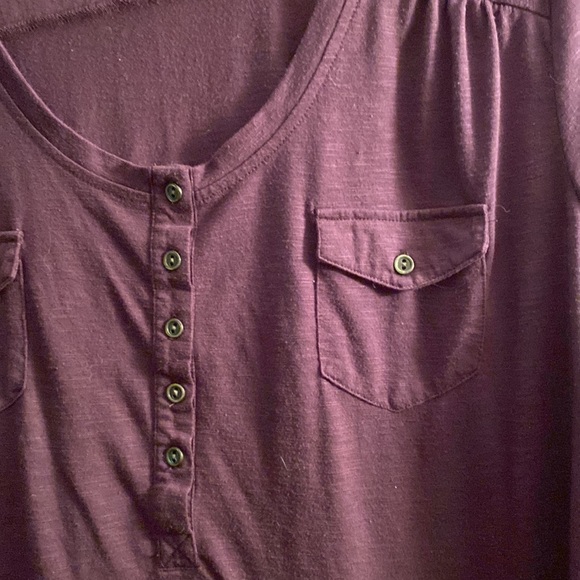 Faded Glory purple henley tunic, 2X - Picture 2 of 7
